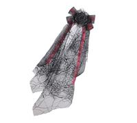 XAGMODSHN Accessorio per testa di Halloween, velo in pizzo nero con clip per capelli invisibile, decorazione per feste di danza, accessorio per Halloween