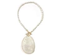 XAGMODSHN Bella collana a catena a strati con accento di conchiglia Beachy Bold Design Collarbone catena per abiti Versatile Layering Shell collana, Misura unica, come descritto, come descritto