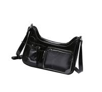 XAGMODSHN Borsa a tracolla in pelle PU per display pin Bella Itabag stile giapponese borsa a tracolla Messenger Bag Fashion Dating Bag, Nero