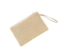 XAGMODSHN Borsa da polso in paglia intrecciata a mano, design ergonomico, alla moda, per uso quotidiano e casual, alla moda, cachi