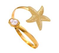 XAGMODSHN Bracciale alla con Perle Stelle Marine, Design Confortevole, Polsino sul Braccio Superiore, Pezzo gioielleria in Lega, Braccialetto Apertura alla