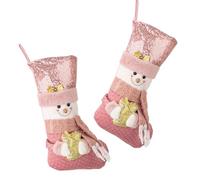 XAGMODSHN Calza di Natale con paillettes in stile europeo spaziosa e morbida con paillettes per sorprese anziane