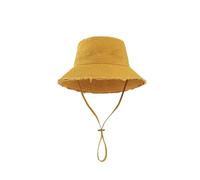 XAGMODSHN Cappello da pescatore a tesa larga con protezione solare, secchio floppy per attività all'aperto, spiaggia, accessorio essenziale da donna, accessorio alla moda, Giallo, S/L