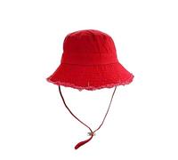 XAGMODSHN Cappello da pescatore a tesa larga con protezione solare, secchio floppy per attività all'aperto, spiaggia, accessorio essenziale da donna, accessorio alla moda, Rosso, S/L