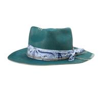 XAGMODSHN Cappello in lana Homburg Fedoras cintura esotica invecchiato vittoriano età top classico Porkpie per ragazzo uomo adulto cappello di lana per uomo donna inverno con tesa, Blu lago, Taglia