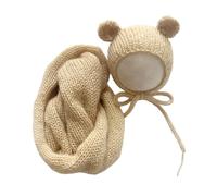 XAGMODSHN Carino Baby Bear Costume Set Neonati Mohair Wrap & Hat Set Deve Ottenere Knit Wrap Con Orso A tema Outfit Per Photoshoots Baby Crochet