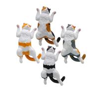 XAGMODSHN Cartoon Miniature Animali Figurine Resine Decori Gatti Sdraiati Ornamenti Per Il Giardino Paesaggio E La Casa Da Tavolo Set 4 Pz