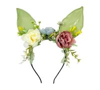 XAGMODSHN Cerchietto per capelli con grandi orecchie da coniglio, fiore e motivo anime, per bambini e ragazzi