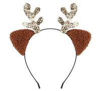 XAGMODSHN Cerchietto per capelli con orecchie di renna, regolabile, unisex, per feste natalizie e raduni