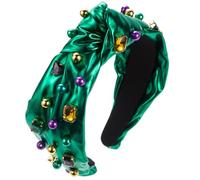 XAGMODSHN Cerchietto per capelli con perle colorate con teschio alto fascia per capelli irlandese festival elegante decorazione per capelli corona alta copricapo festa festa fascia per capelli
