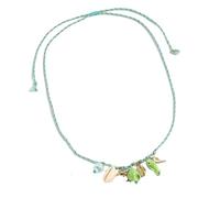 XAGMODSHN Collana con conchiglie e stelle marine in ceramica regolabile, ispirata al marino, con colori vivaci della dopamina, da donna, estati, spiaggia, ebreo, 80cm, Corda colorata, ceramica