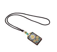 XAGMODSHN Collana facile da usare con ciondolo in legno di ebano intagliato, design tibetano intagliato dettagliato per l'uso quotidiano amuleto buddista, Misura unica, come descritto, come descritto