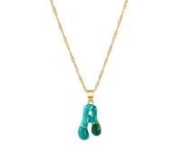 XAGMODSHN Collana in lega con lettera colorata personalizzata, catena regolabile, da indossare tutti i giorni, con ciondolo a forma di lettera per le donne, 55+3CM, Metallo