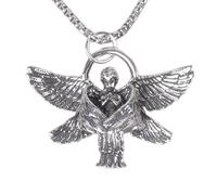 XAGMODSHN Collana semplice e creativa classica con ciondolo a forma di ali d'angelo, color argento, in rame elettrolitico, collana a serafino, collana girocollo, Medio, come descritto, come descritto