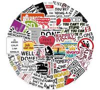 XAGMODSHN Collezione di decalcomanie adesive creative per divorzio, 50 pezzi, etichette decorative autoadesive per accessori tecnologici telefonici, adesivi antistress per adulti