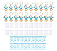 XAGMODSHN Confezione da 20 portachiavi con impronte di orme per neonati, con sacchetto in organza, per la doccia del neonato, grazie al ritorno degli ospiti