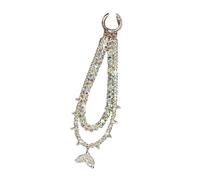 XAGMODSHN Corda per cordino mobile a coda di pesce di cristallo scintillante per uso quotidiano Squisito cristallo Smartphone Hanging Chain scintillante Crystal Fish Tail Phone Chain