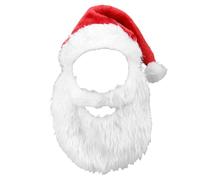 XAGMODSHN Costume di Babbo Natale lungo bianco Clausole Cappello Barba E Parrucche Set Per Il Partito Cosplay Costume Accessori Barba Baffi Con Cappello