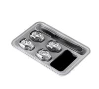 XAGMODSHN Cubo di ghiaccio in acciaio inossidabile a forma di teschio pietre da whisky riutilizzabili refrigeratori refrigeratori regalo di compleanno per papà lui marito