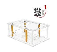 XAGMODSHN Custodia in Acrilico Trasparente per 4 schede Sviluppo Professionale Porta Facile Accesso Apertura Ventilazione Manutenzione Custodia per trasparenza