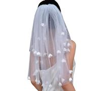 XAGMODSHN Decorazioni Perle Artificiali Veli Da Sposa Con Pettine Per Capelli Veli Tulle Trasparenti A Doppio Strato Per La Fotografia Addio Nubilato Copricapo Da Sposa