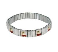 XAGMODSHN Design alla moda con ciliegie e fragole, regolabile, artigianato italiano, comodo gioiello per donne e ragazze con ciondolo a forma di frutta, Misura unica, come descritto