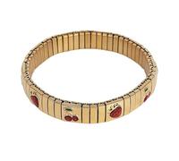 XAGMODSHN Design alla moda con ciliegie e fragole, regolabile, artigianato italiano, comodo gioiello per donne e ragazze con ciondolo a forma di frutta, Misura unica, come descritto