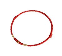 XAGMODSHN Elegant Traditional Red Rope Bracelet with Golden Bead Hand-Woven Good Luck Bangle Accessory Unique Sisters Gift Teen Girls Jewelry