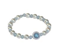 XAGMODSHN Elegante accessorio da polso da donna con perle di acquamarina naturale, che offre un tocco di eleganza e comfort da indossare tutti i giorni, Misura unica, come descritto