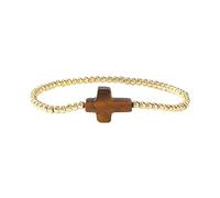 XAGMODSHN Elegante Braccialetto con Perline Dorate e Cordino Elastico con Motivi croci per Coloro Che Amano la Fede e Accessori Moderni Accessorio per attività religiose