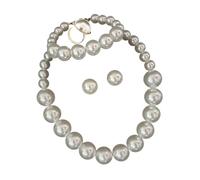 XAGMODSHN Elegante set di gioielli di perle finte 5 pezzi collana orecchini per le donne accessori festa di nozze perle alla moda gioielli set, Misura unica, come descritto, come descritto