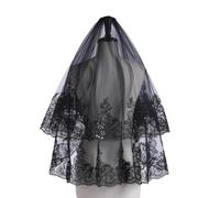 XAGMODSHN Elegante velo in tulle nero per feste di Halloween, comodo velo da sposa per tutte le età