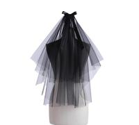 XAGMODSHN Elegante velo in tulle nero per feste di Halloween, comodo velo da sposa per tutte le età