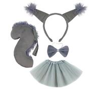 XAGMODSHN Fascia a forma di orecchio di scoiattolo del fumetto della donna con la coda Set Cerchio per capelli Animes Performance del personaggio Trasmissione dal vivo Copricapo Bowties Maschio