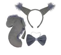 XAGMODSHN Fascia a forma di orecchio di scoiattolo del fumetto della donna con la coda Set Cerchio per capelli Animes Performance del personaggio Trasmissione dal vivo Copricapo Bowties Maschio