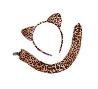 XAGMODSHN Fascia con orecchie di gatto con coda staccabile, comoda, accessorio per feste in costume per Halloween, cosplay, per bambini e cosplay