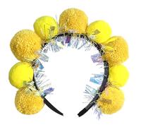 XAGMODSHN Fascia per capelli con pompon per danza, palcoscenico, carnevale, accattivante, con cristalli, morbida e confortevole