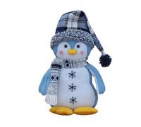 XAGMODSHN Festive Blue Penguins Figurine Decorazioni natalizie fatte a mano per fattoria vassoio a più livelli creare atmosfere festive giocattolo