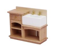 XAGMODSHN Figurina lavello in Legno 1/12 per Giochi finzione Accessori Artigianali per Bambole Accessori per la Fattoria