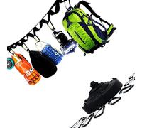 XAGMODSHN Filo da appendere portatile compatibile con tende con 19 cerchi per asciugare e organizzare le attrezzature, clip per pianificare i pasti all'aperto