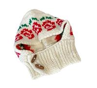 XAGMODSHN Francese lavorato a maglia fiore cappello pullover per adulti tutti i cappelli abbinati Handcrochet Pullover sciarpa cappello inverno caldo paraorecchie, Beige, 5 1/8-5 5/8