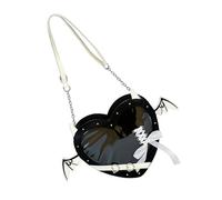 XAGMODSHN Itabag - Borsa a tracolla a forma di cuore abbinata, bella borsa a tracolla per appuntamenti, stile giapponese, borsa messenger per tutti i giorni, Nero