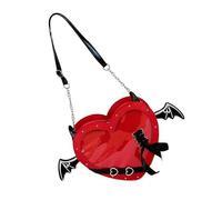 XAGMODSHN Itabag - Borsa a tracolla a forma di cuore abbinata, bella borsa a tracolla per appuntamenti, stile giapponese, borsa messenger per tutti i giorni, Rosso