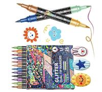 XAGMODSHN Penna a pennello con punte morbide per bambini da disegno e attività creative, glitter a doppio colore, pennarelli acrilici a punta morbida, penne a doppio colore