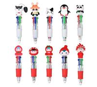 XAGMODSHN Penna a sfera multicolore 4-Color-in-1 Penne retrattili multicolore per diario codifica a colori Cartoon sfera