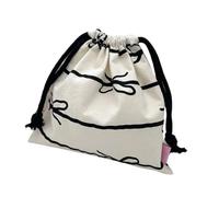 XAGMODSHN Sacchetti di coulisse del cotone Sacchetti eleganti del cordone della borsa del bowknot del cotone unico per l'organizzazione di piccoli oggetti, E-L.