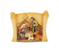 XAGMODSHN Scultura dettagliata del presepe in resina statue di scorrimento Disegni Sacra Famiglia Mangiatoia Scultura per ornamento religioso