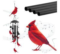 XAGMODSHN Set di campanelli a vento con 6 uccelli e tubo placcato in rame per cortile, giardino, patio, decorazione per migliorare le risonanze tubi placcati in rame per una maggiore risonanza in