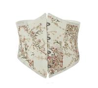 XAGMODSHN Shapewear regolabile dell'istruttore della vita del corsetto del ricamo floreale reale per gli abiti da sera Shapewear del poliestere, Ricamo Milano, M