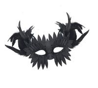 XAGMODSHN Simpatico design leggero decorato con piume a mezzo volto, ideale per feste a tema e sfilate, becco di Halloween